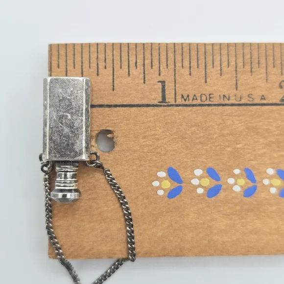 VTG Gothic Silver Tone Mini Perfume Medicine Bottle Pendant Necklace 24" - Picture 15 of 15